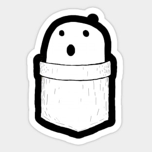 CURIOUS GHOST IN POCKET Sticker